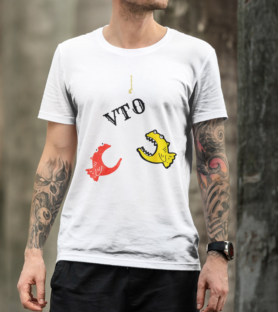 VTO Fishing Hook With Red And Yellow Fish T-Shirt