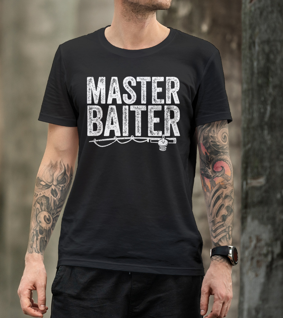 MASTER BAITER Funny Fishing Fish Mens T-Shirt