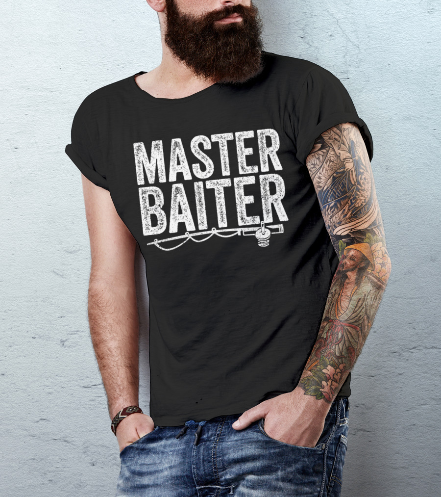 MASTER BAITER Funny Fishing Fish Mens T-Shirt
