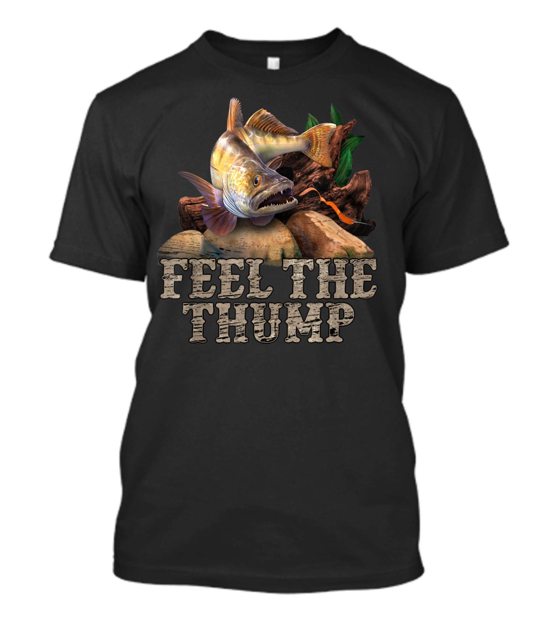 Walleye Fishing Feel The Thump T-Shirt