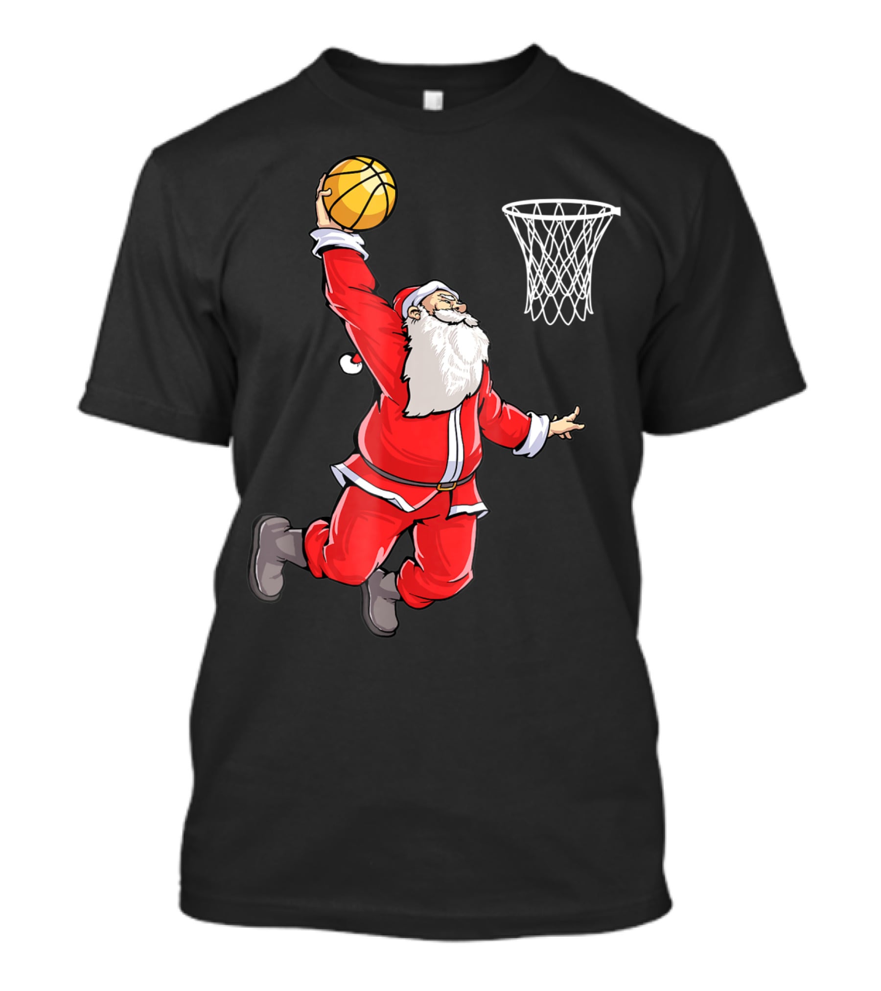 Basketball Santa Christmas Dunking Sports Fun T-Shirt
