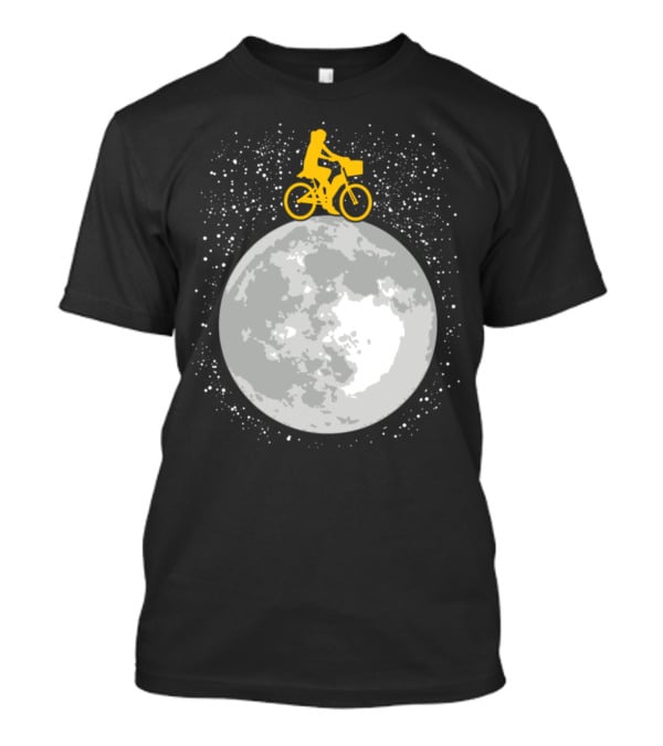 Bicycle Riding On A Starry Moon Scene T-Shirt