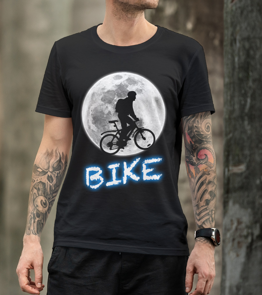 BIKE Silhouette Blue Moon Cycling Adventure T-Shirt