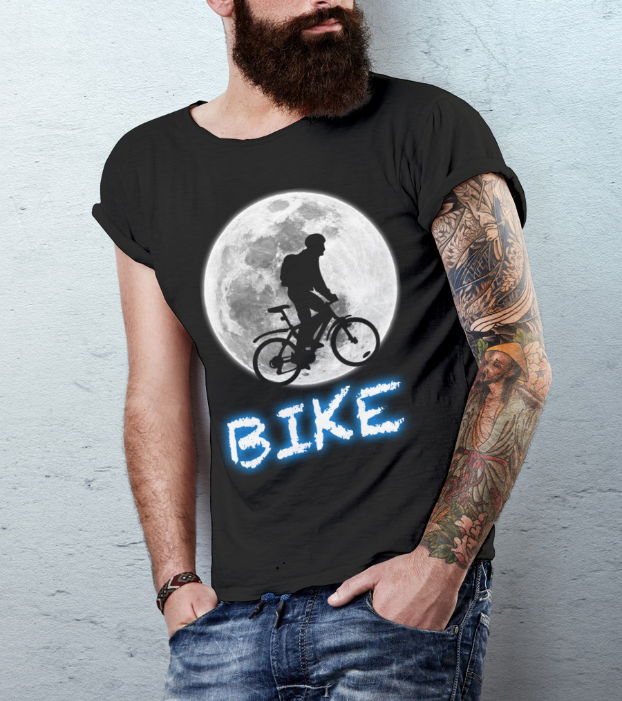 BIKE Silhouette Blue Moon Cycling Adventure T-Shirt