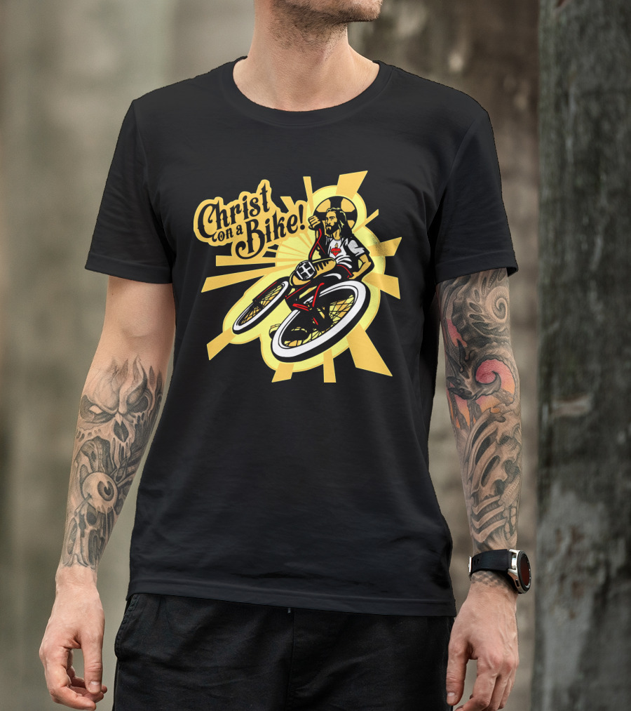 Christ On A Bike Retro Radiance Cycle Burst T-Shirt