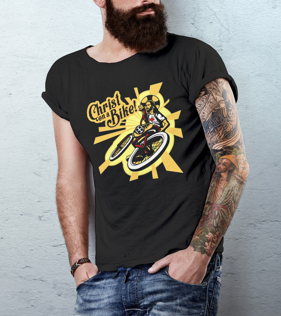 Christ On A Bike Retro Radiance Cycle Burst T-Shirt