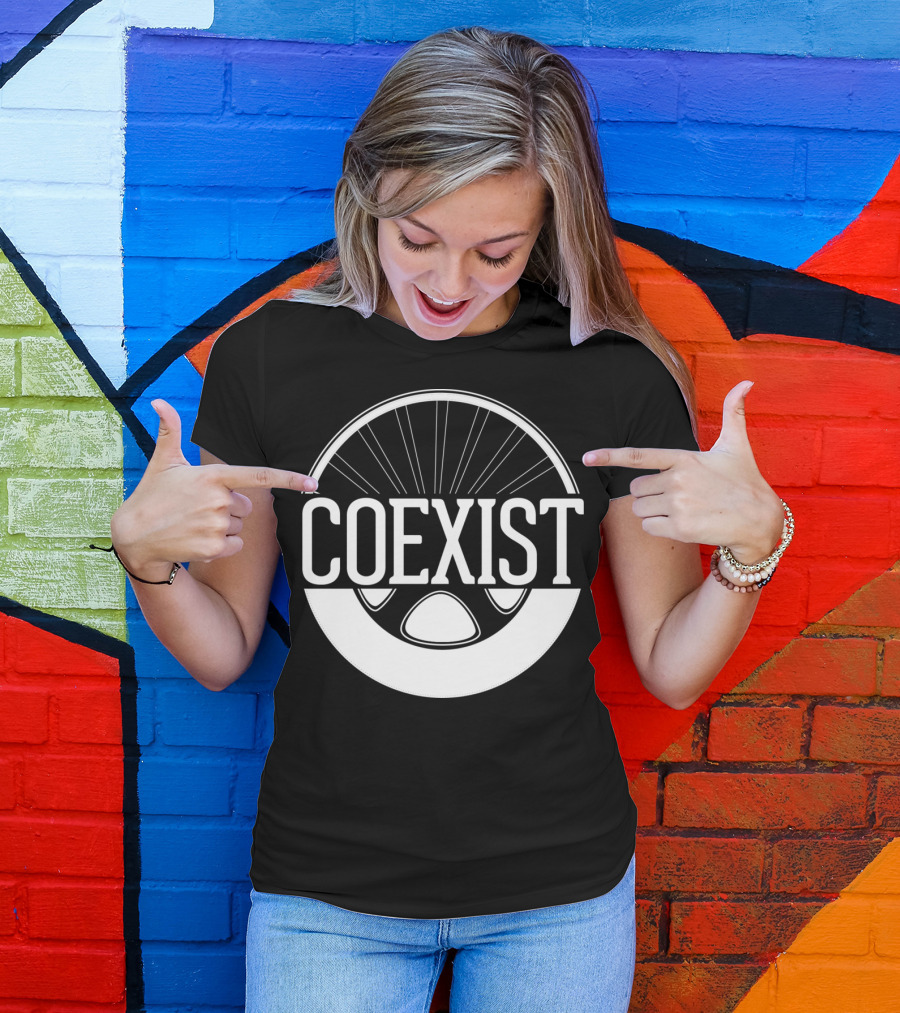 Coexist Bicycle Wheel Emblem T-Shirt