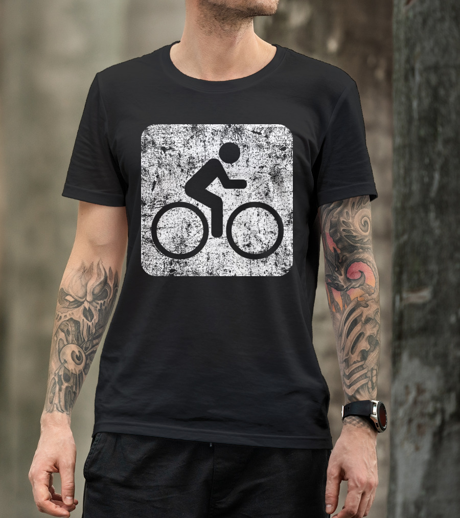 Cycling Sign Grunge Style Iconic Bicycle T-Shirt