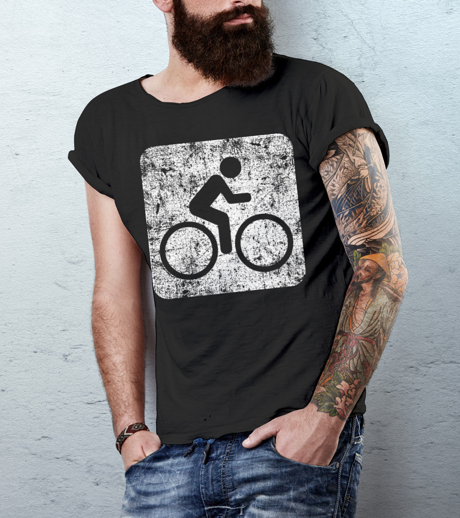 Cycling Sign Grunge Style Iconic Bicycle T-Shirt