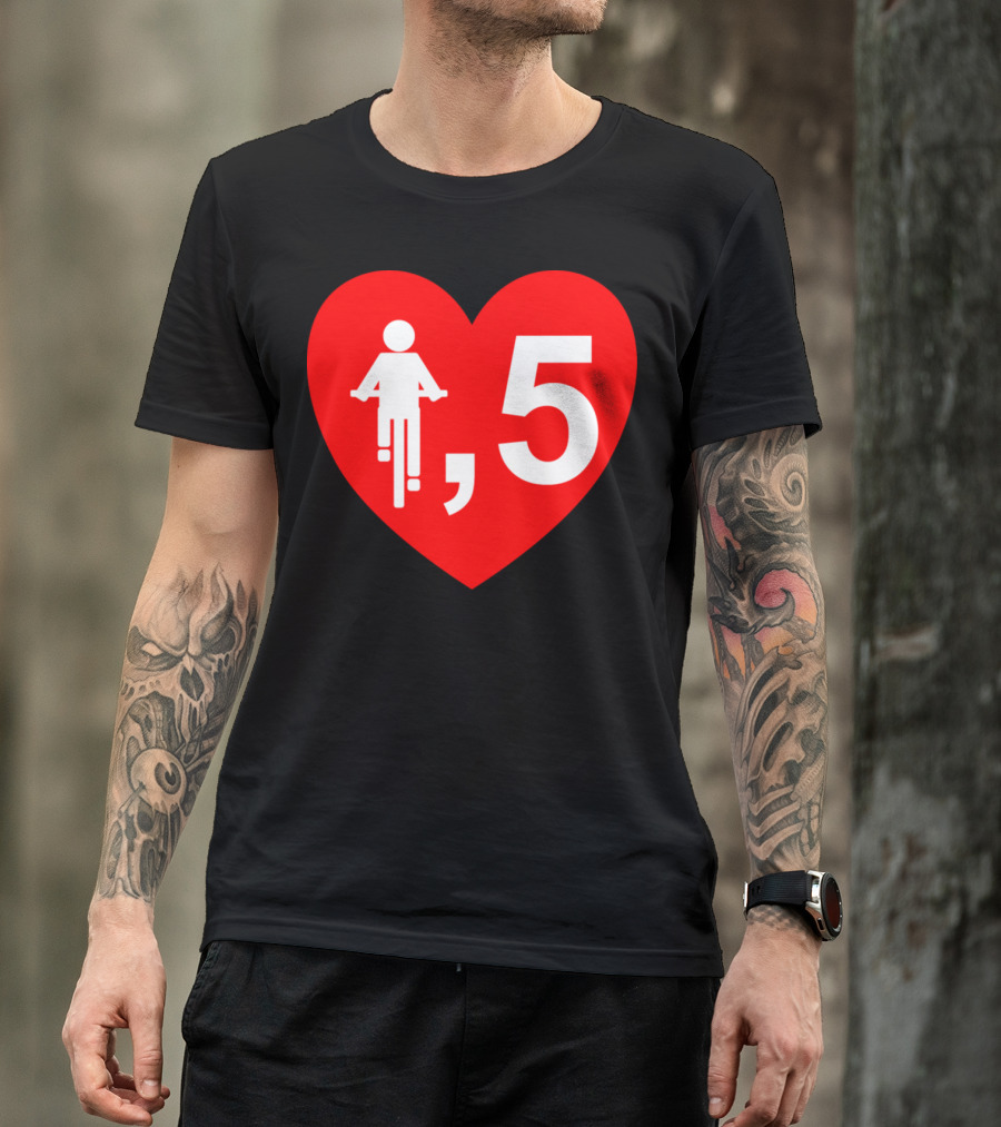 Cyclist Heart 5 Red T-Shirt