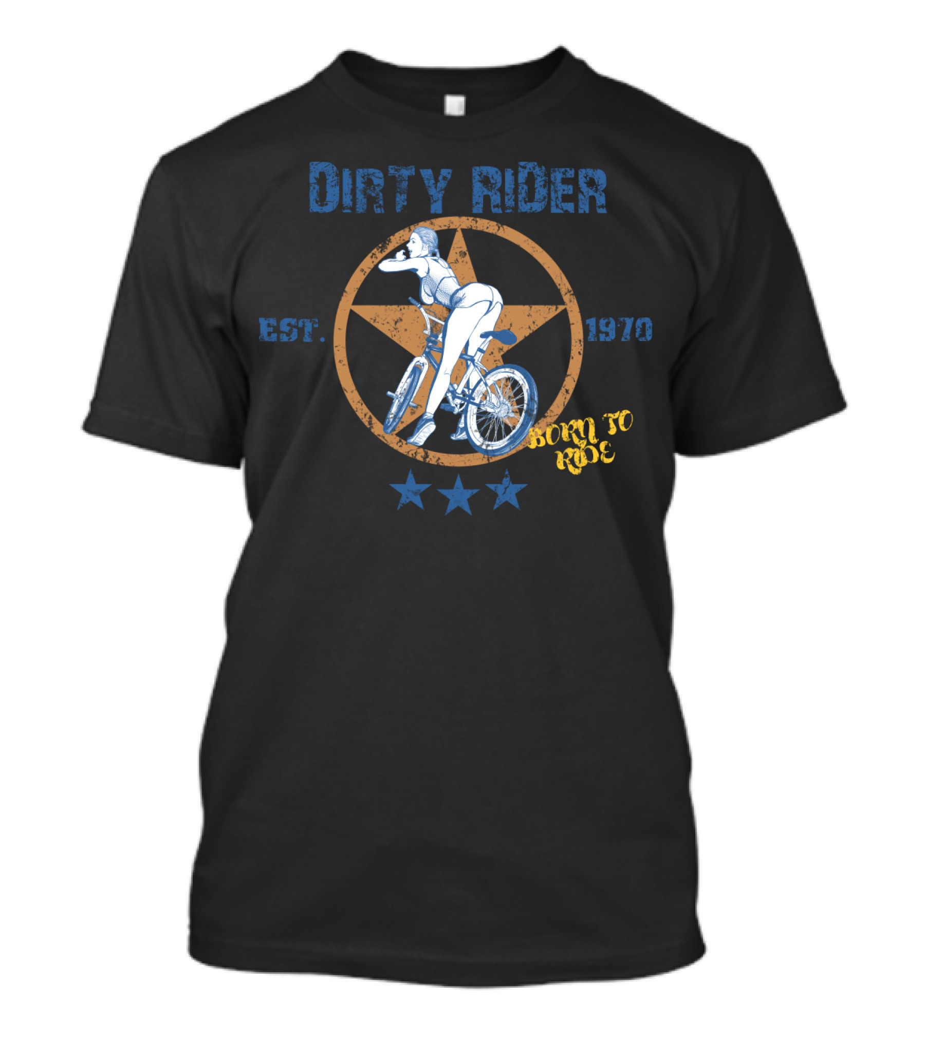 Dirty Rider Born To Ride Est. 1970 Star T-Shirt