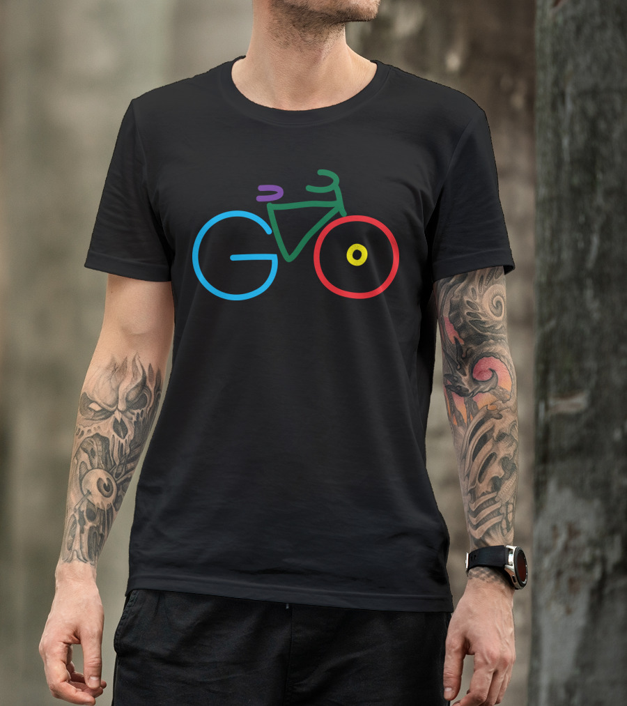 Go Green Go Healthy Go Cycling Bicycle T-Shirt