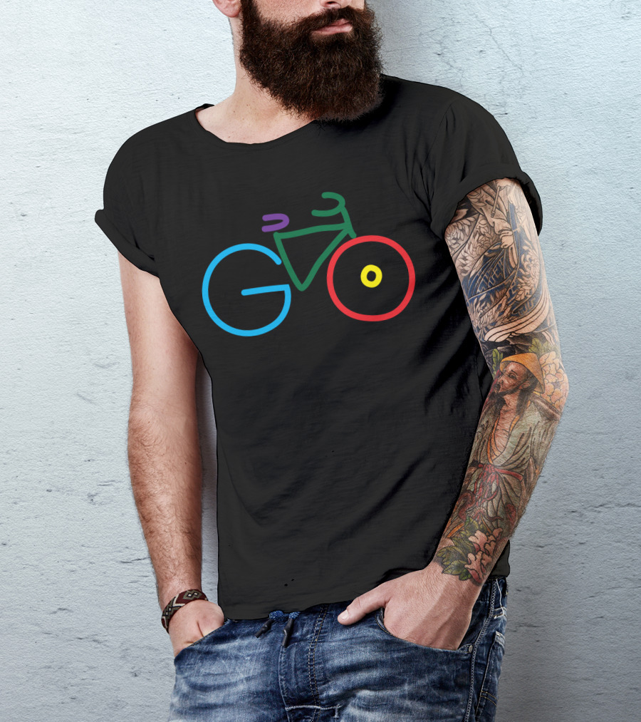 Go Green Go Healthy Go Cycling Bicycle T-Shirt