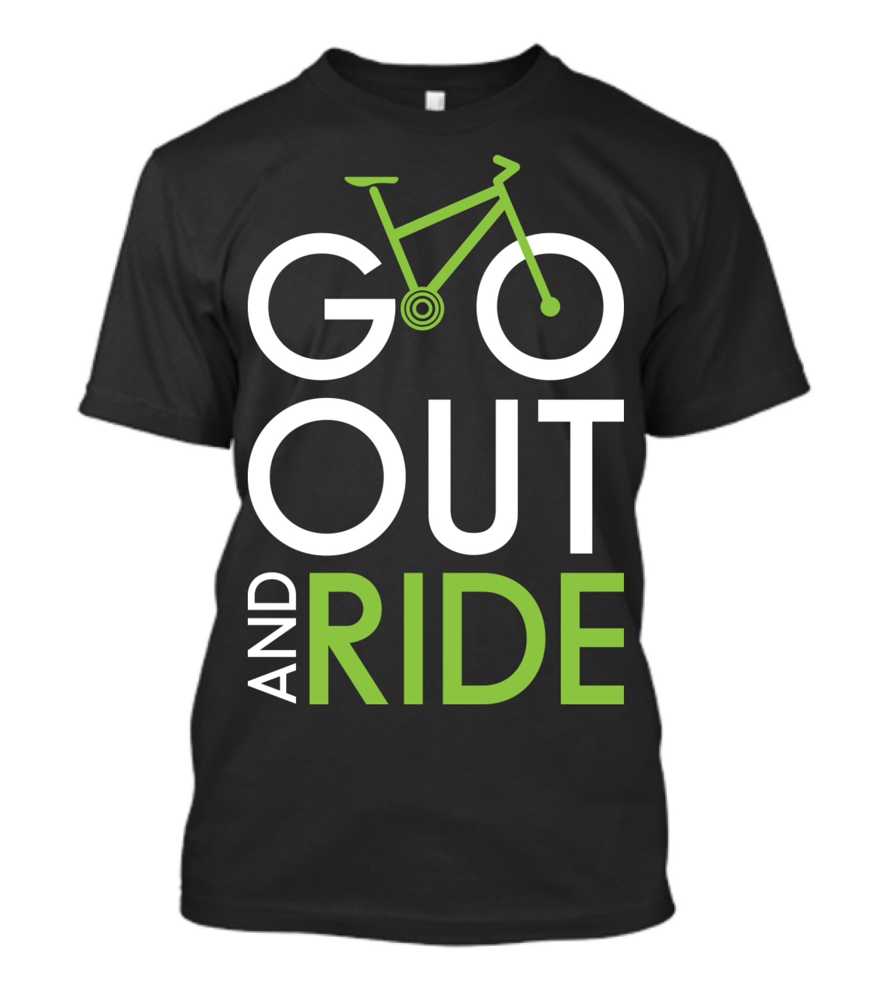 GO OUT AND RIDE Bicycle Adventure Text T-Shirt