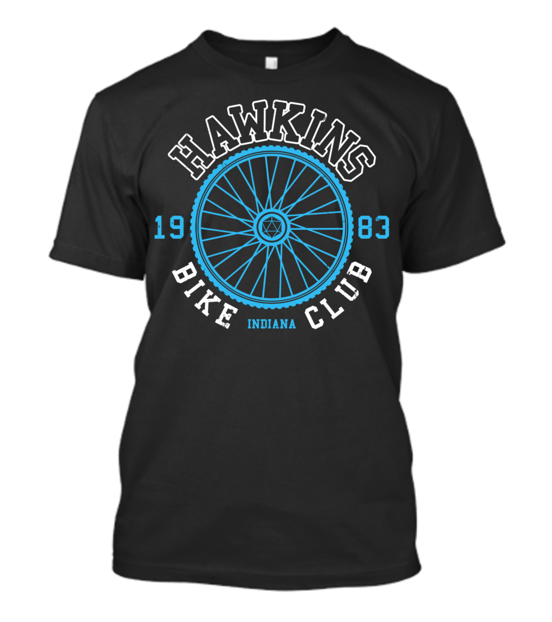 Hawkins Bike Club 1983 Indiana Wheel Emblem T-Shirt