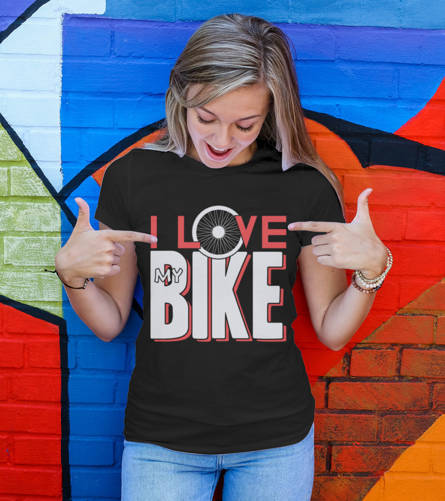 I Love My Bike Bicycle Wheel T-Shirt