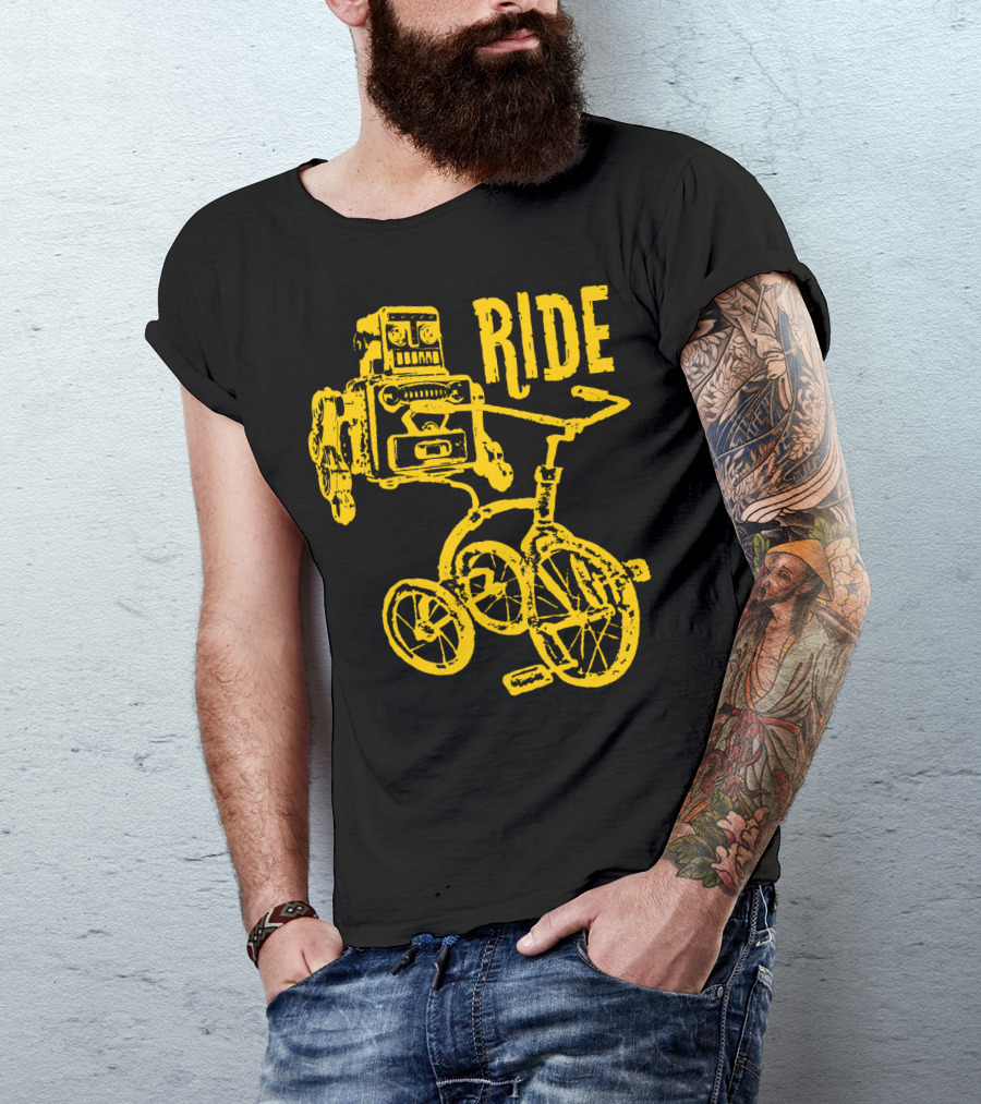 I Want To Ride My Tricycle Robot On Trike Vintage Style RIDE T-Shirt