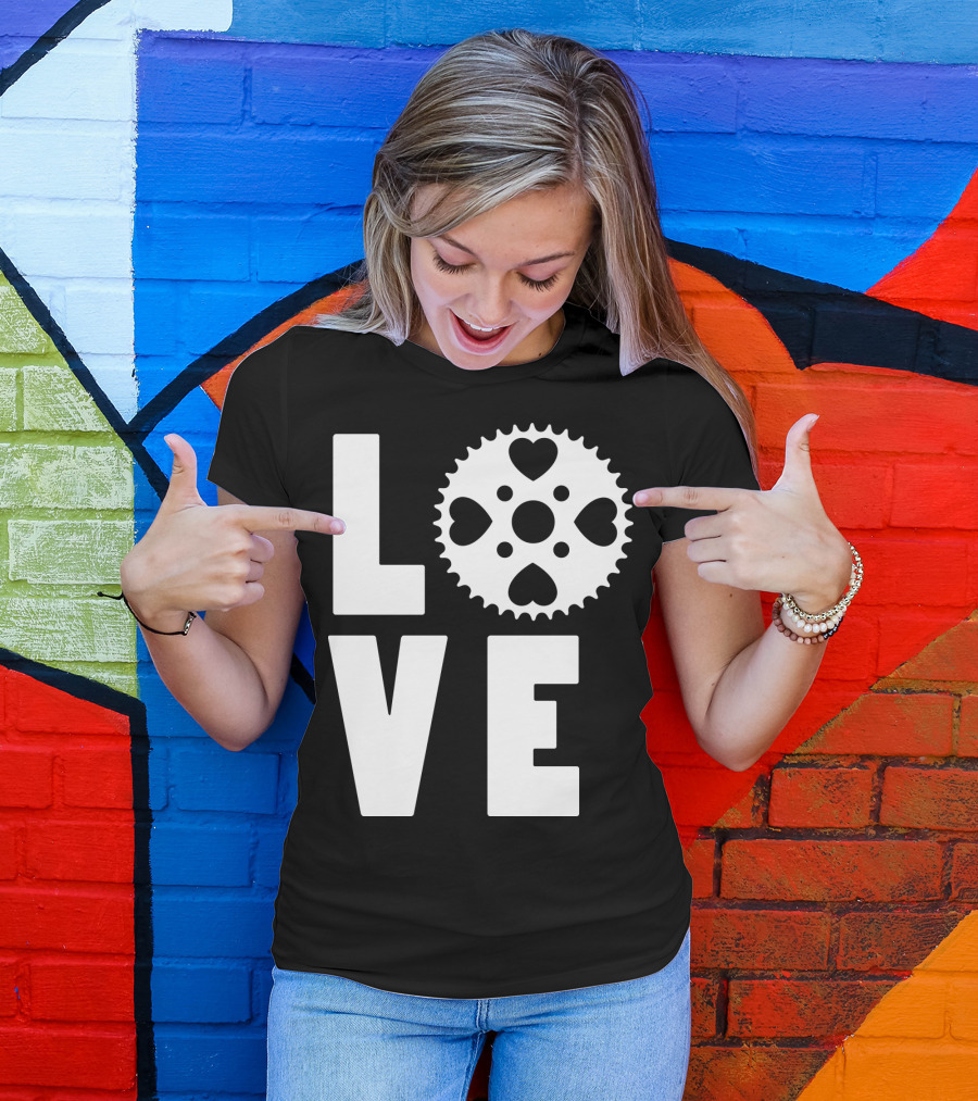Love Cycling Gear Heart Sprocket T-Shirt