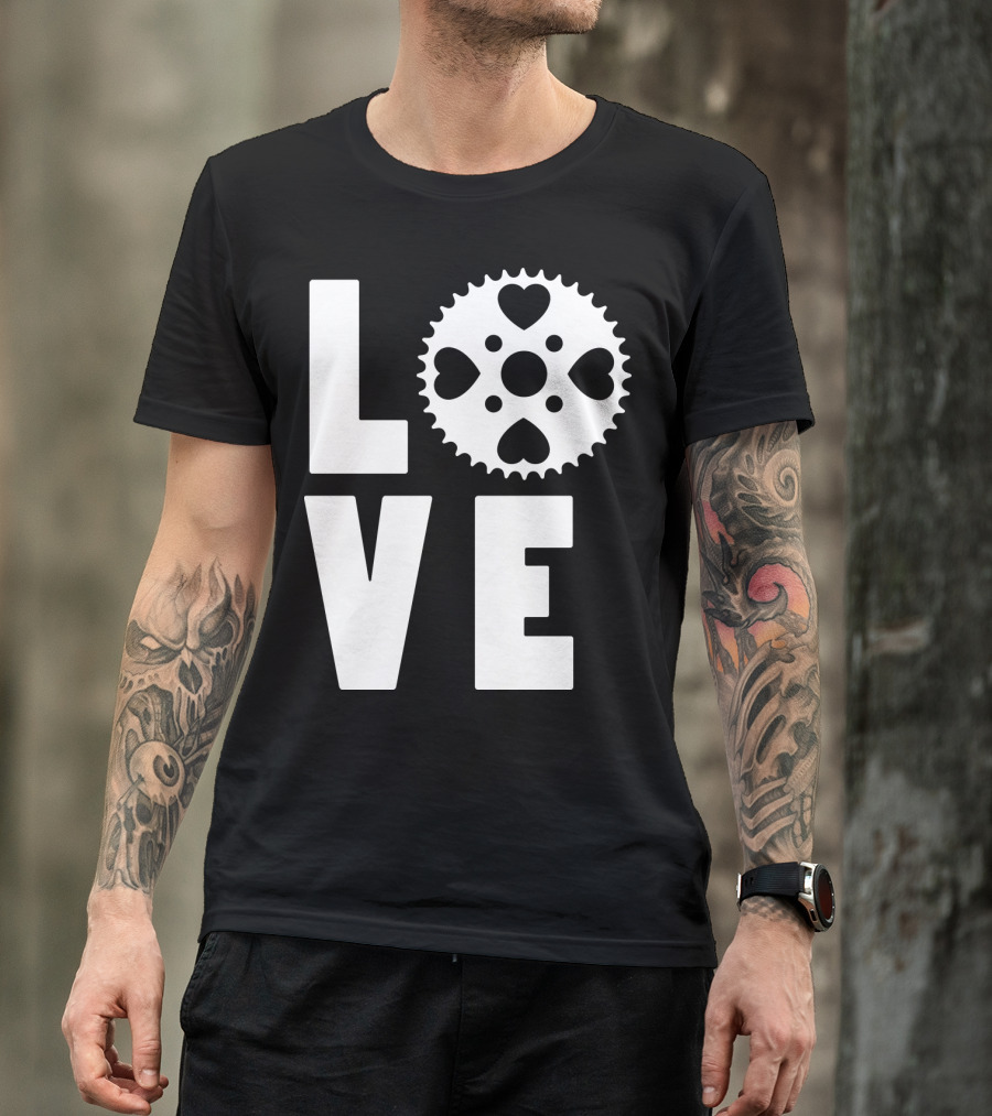 Love Cycling Gear Heart Sprocket T-Shirt