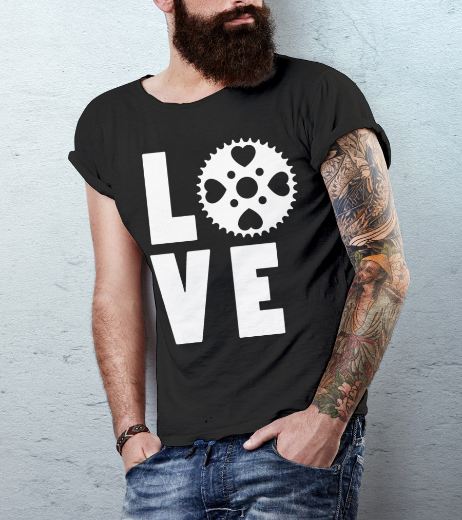 Love Cycling Gear Heart Sprocket T-Shirt