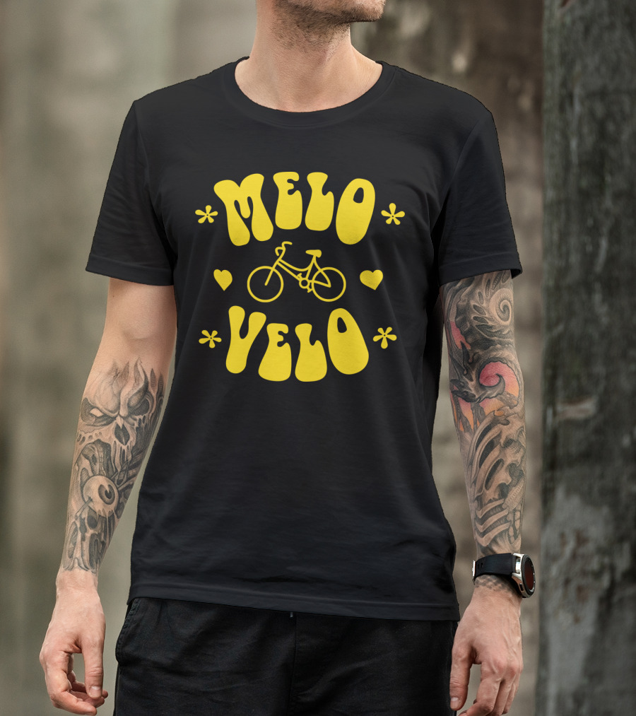 Melo Velo Bicycle Heart Flowers T-Shirt