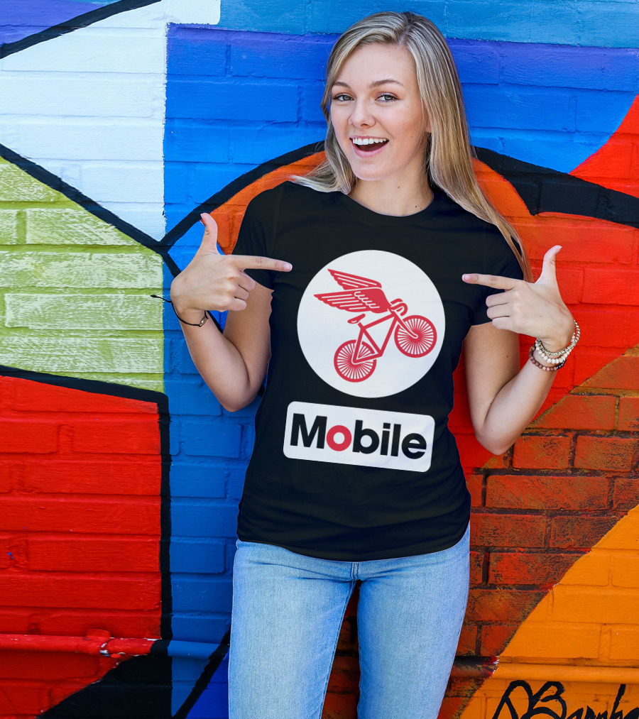 Mobile Pegasus Bicycle Wings T-Shirt