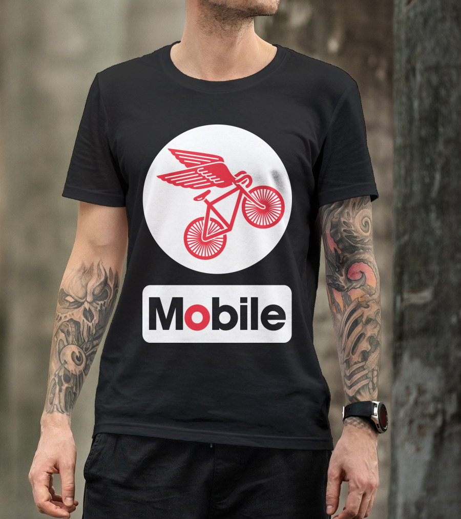 Mobile Pegasus Bicycle Wings T-Shirt