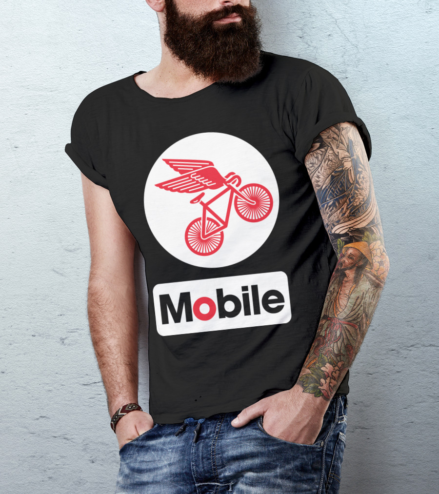 Mobile Pegasus Bicycle Wings T-Shirt