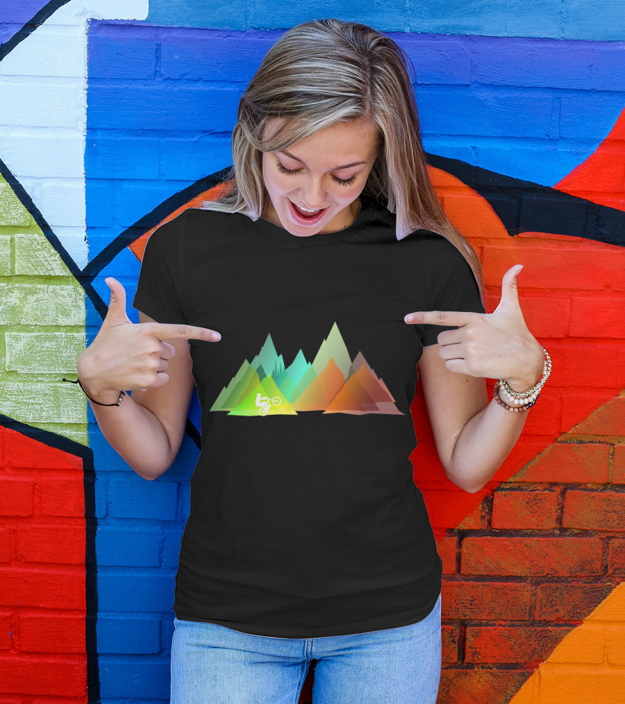 MTB Colors Mountain Biking Multicolor Peaks T-Shirt