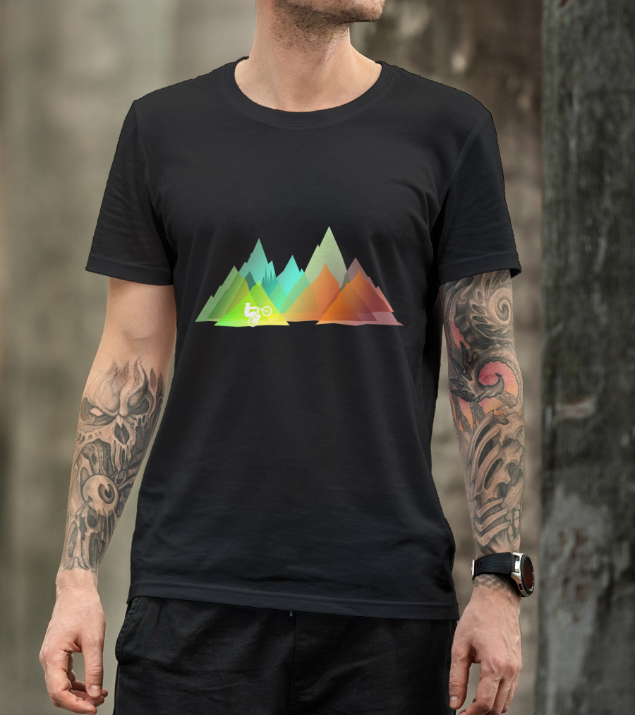 MTB Colors Mountain Biking Multicolor Peaks T-Shirt
