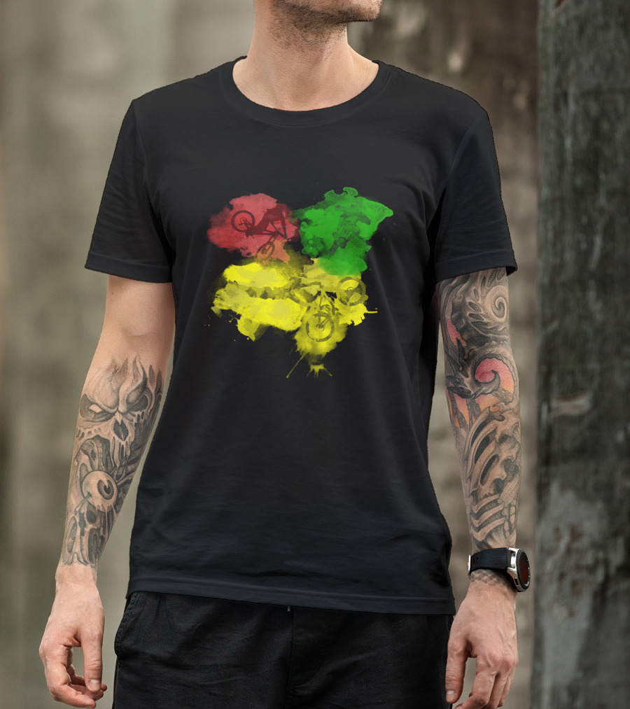 MTB Rasta Red Green Yellow Mountain Biking T-Shirt