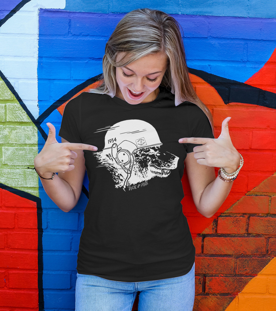 Ride With Pride 1954 Bear Motorcycle Helmet T-Shirt