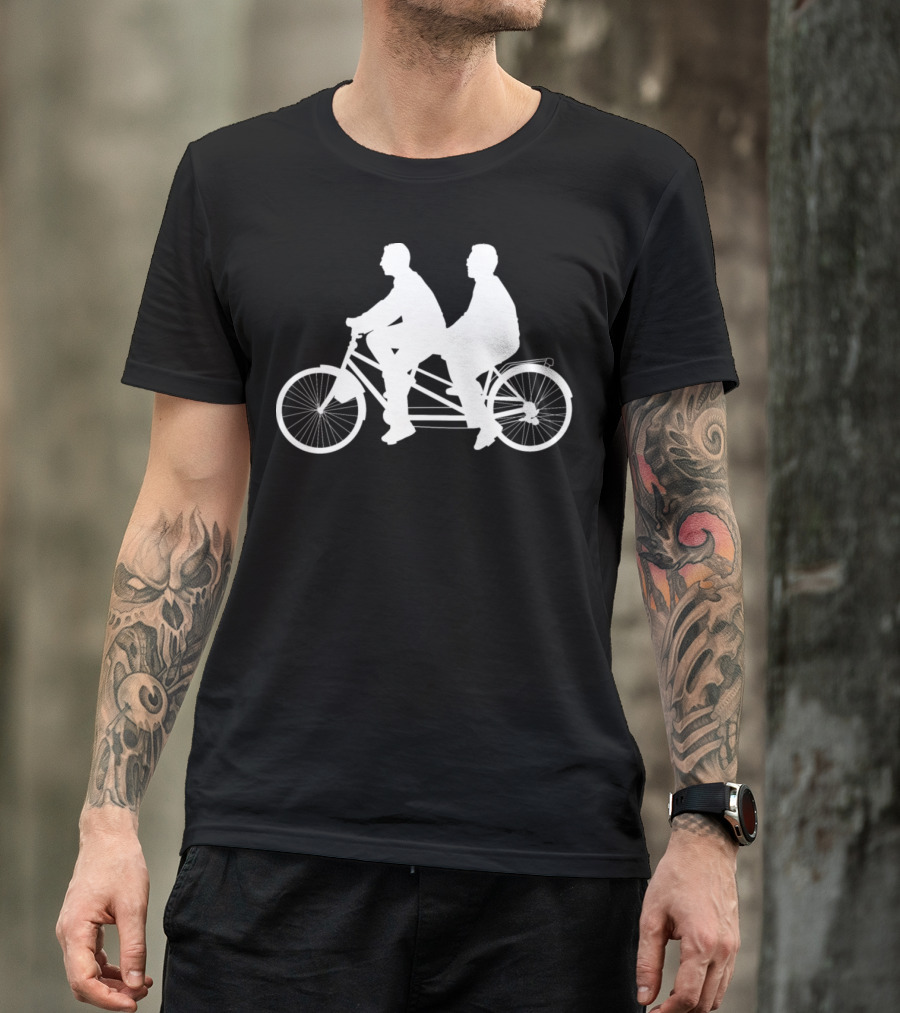 Tandem Bicycle Bike Cyclist Riding Together T-Shirt