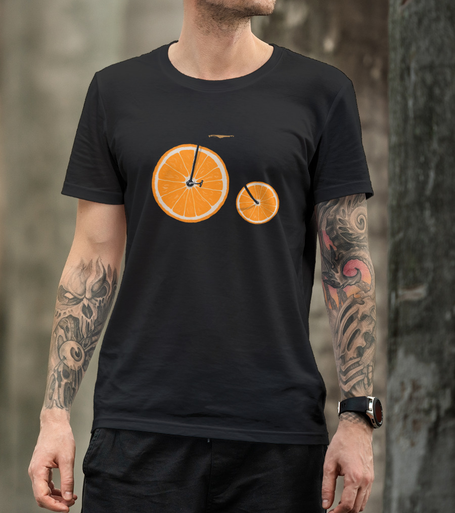 Orange Slice Bicycle Vitamin Concept T-Shirt