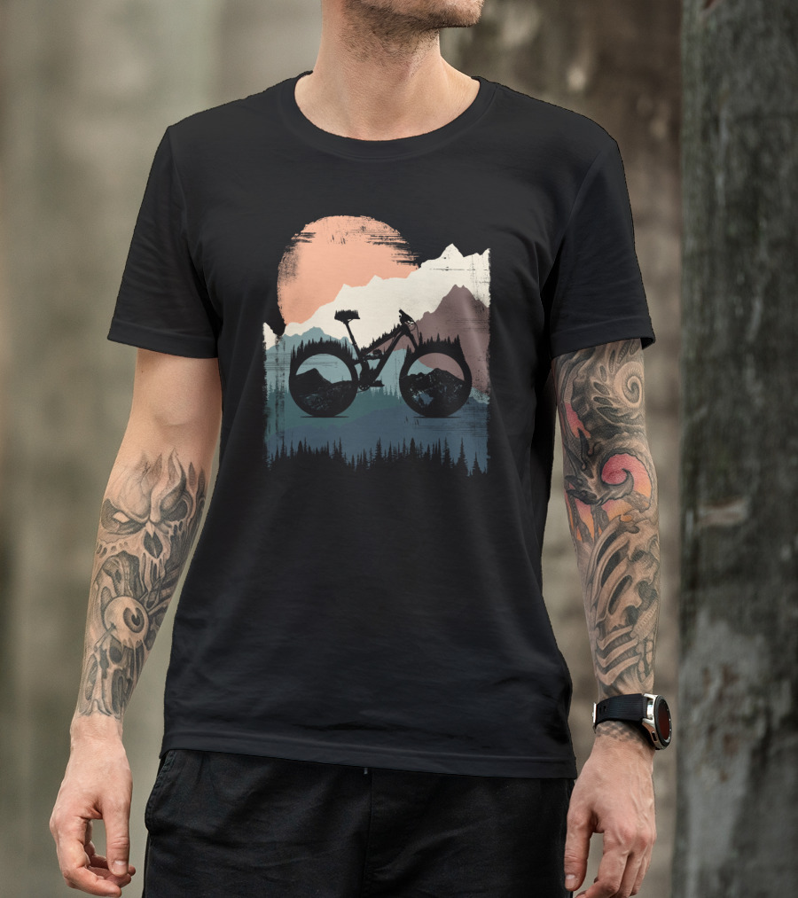 Yeti Enduro Bike Adventure Sunset Mountain T-Shirt