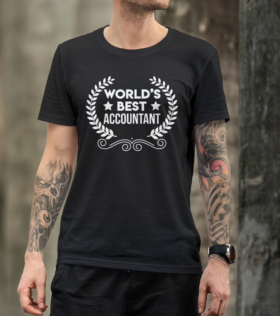 World's Best Accountant Laurel Wreath T-Shirt