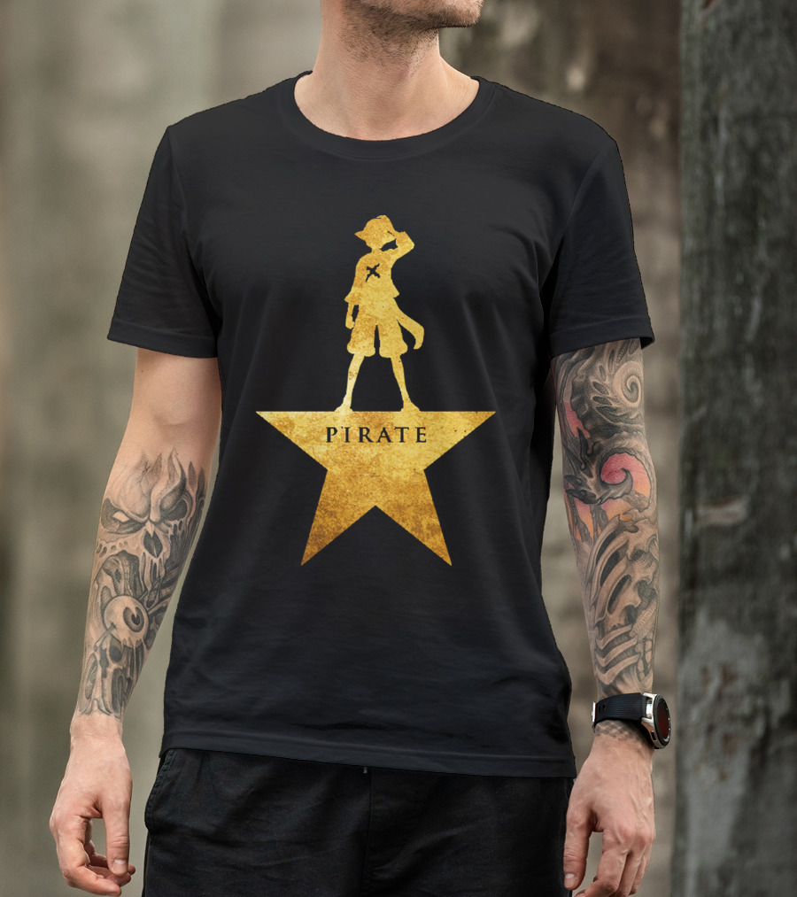 Pirate Star Gold Silhouette One Piece Luffy T-Shirt