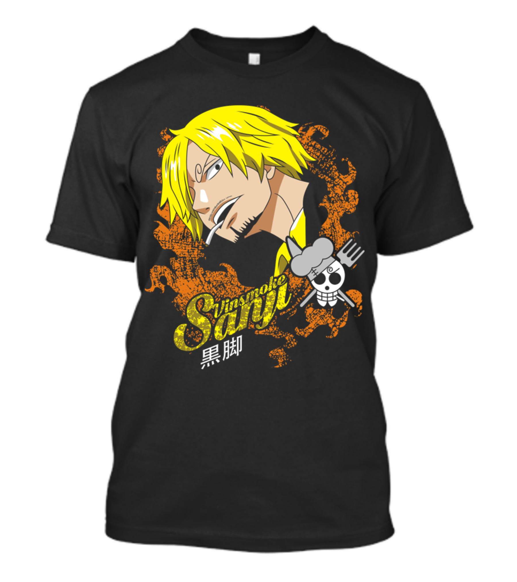 Vinsmoke Sanji Black Leg Skull烟叉 T-Shirt