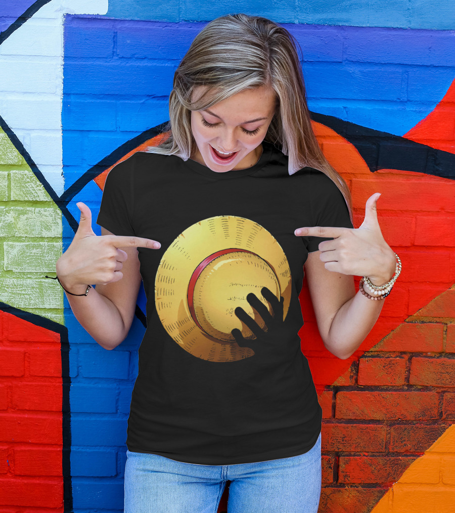 KEEP THE HAT Straw Hat Hand T-Shirt