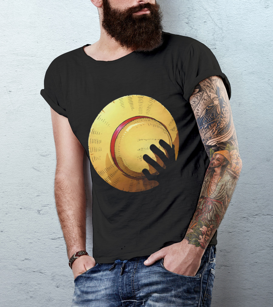 KEEP THE HAT Straw Hat Hand T-Shirt