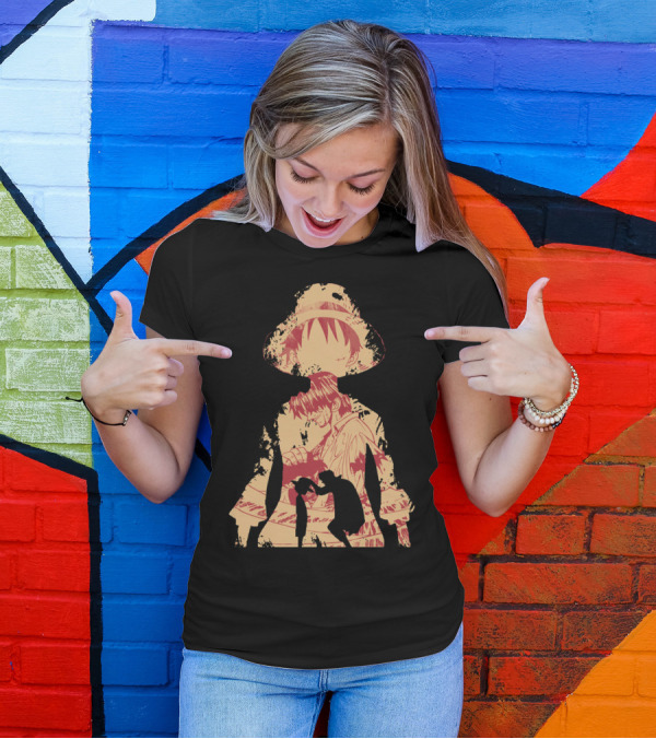 Luffy Shanks Silhouette Straw Hat Mentorship Scene T-Shirt