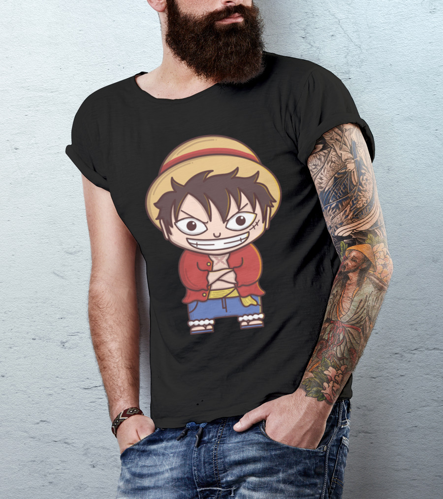 Luffy Si Topi Jerami Straw Hat Pirate Anime Character T-Shirt