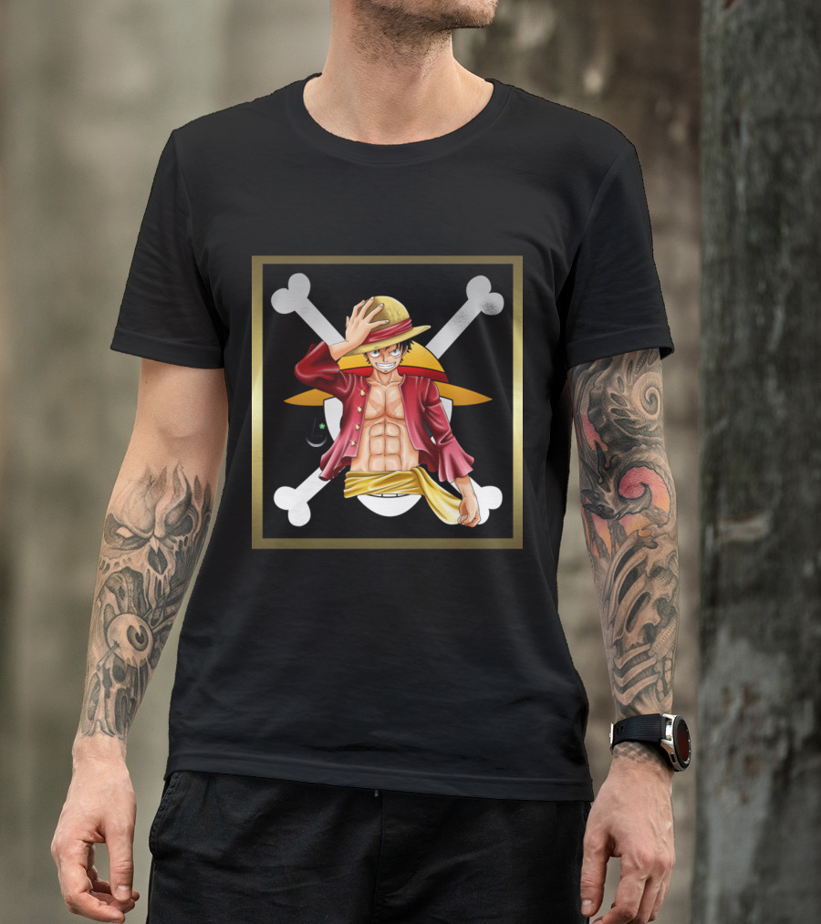 One Piece Luffy Pirate Straw Hat Jolly Roger T-Shirt