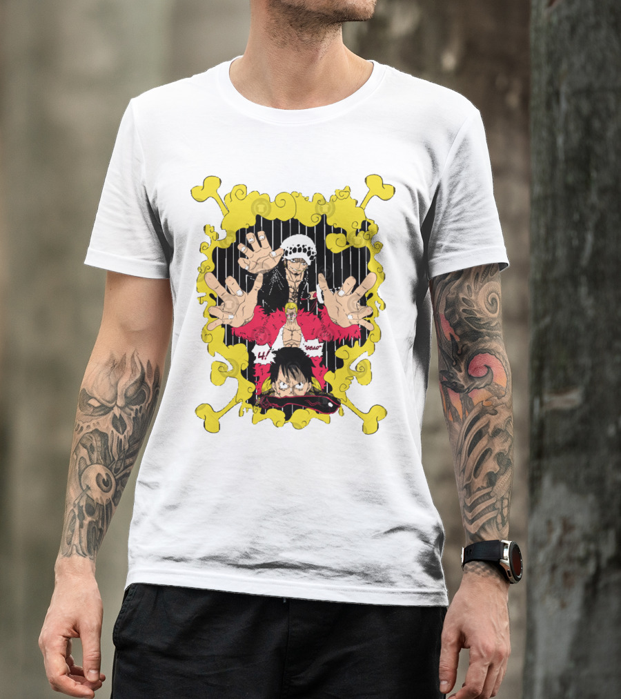 Dressrosa Saga One Piece Luffy Law Doflamingo T-Shirt