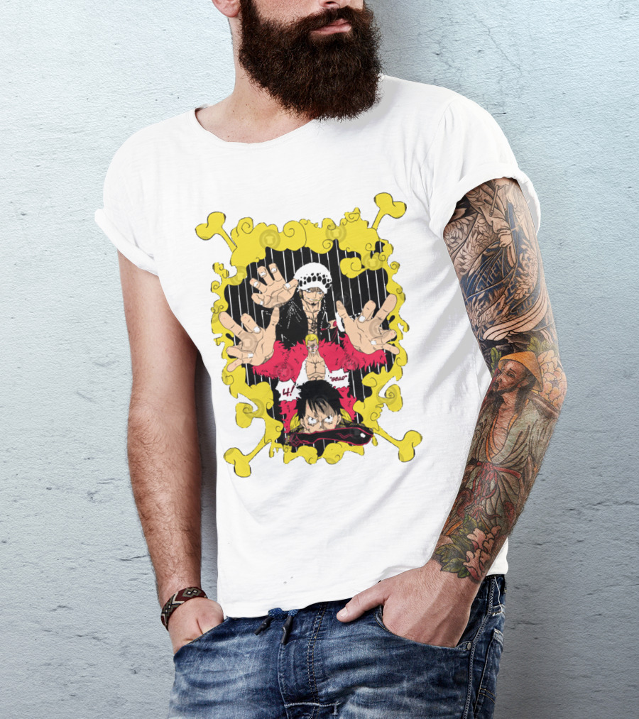 Dressrosa Saga One Piece Luffy Law Doflamingo T-Shirt
