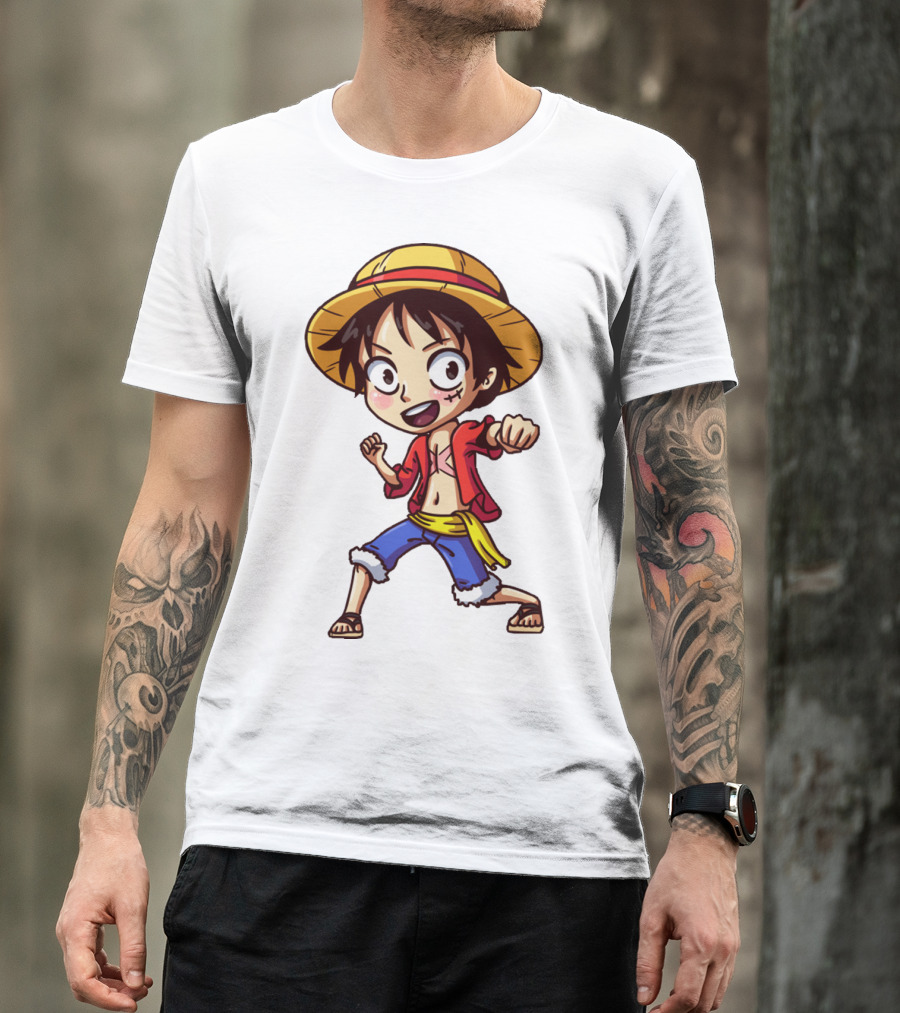 Luffy Chibi One Piece Straw Hat Pirate Anime Character T-Shirt
