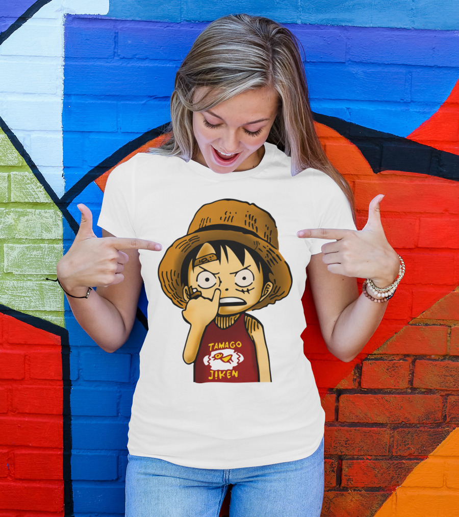 Luffy Childhood Tamago Jiken Iconic Straw Hat Young Luffy T-Shirt