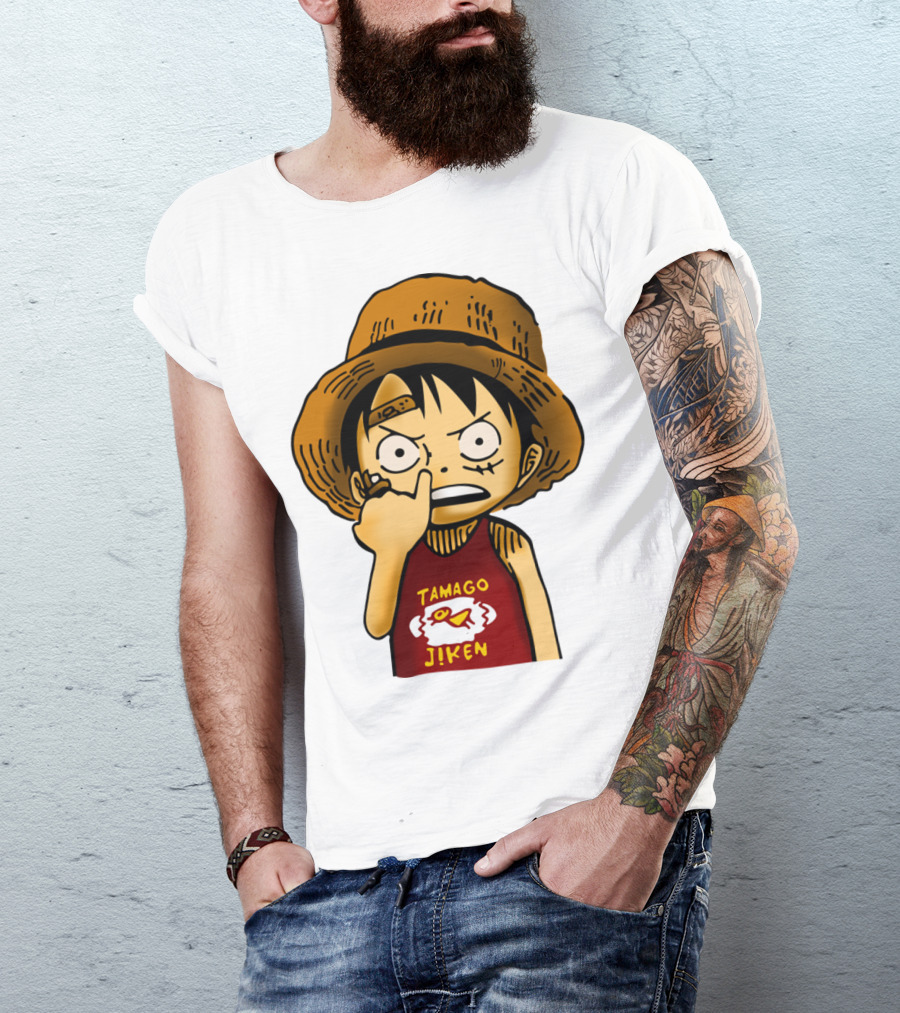 Luffy Childhood Tamago Jiken Iconic Straw Hat Young Luffy T-Shirt