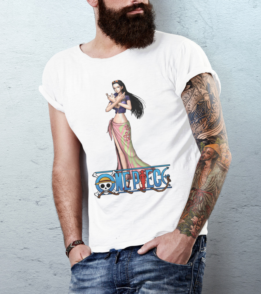 One Piece Nico Robin Anime Character With Straw Hat Pirate T-Shirt
