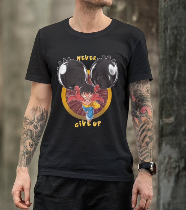Luffy Enraged Never Give Up T-Shirt